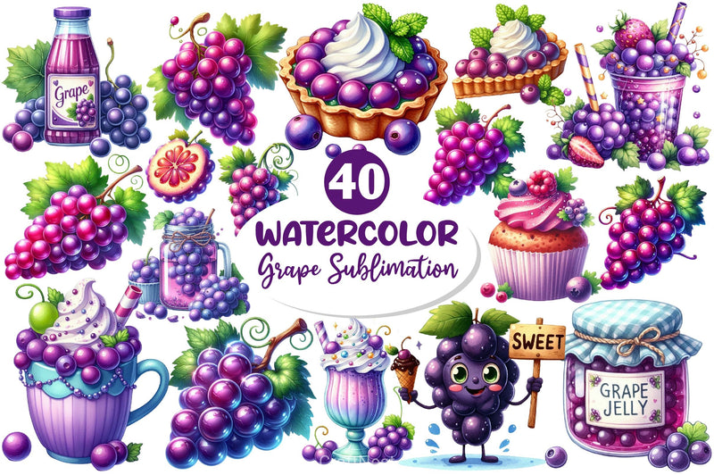 Grape Clipart Bundle 4 - CraftNest - Digital Crafting and Art