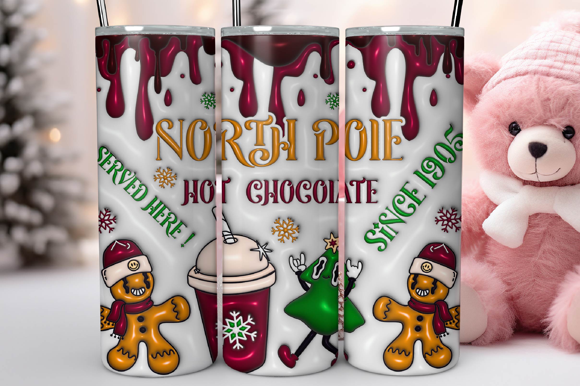3D Christmas Inflated Tumbler Bundle - CraftNest - Digital Crafting and Art