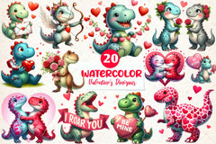 Valentines Day Dinosaur Clipart Bundle - CraftNest - Digital Crafting and Art