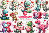 Valentines Day Dinosaur Clipart Bundle