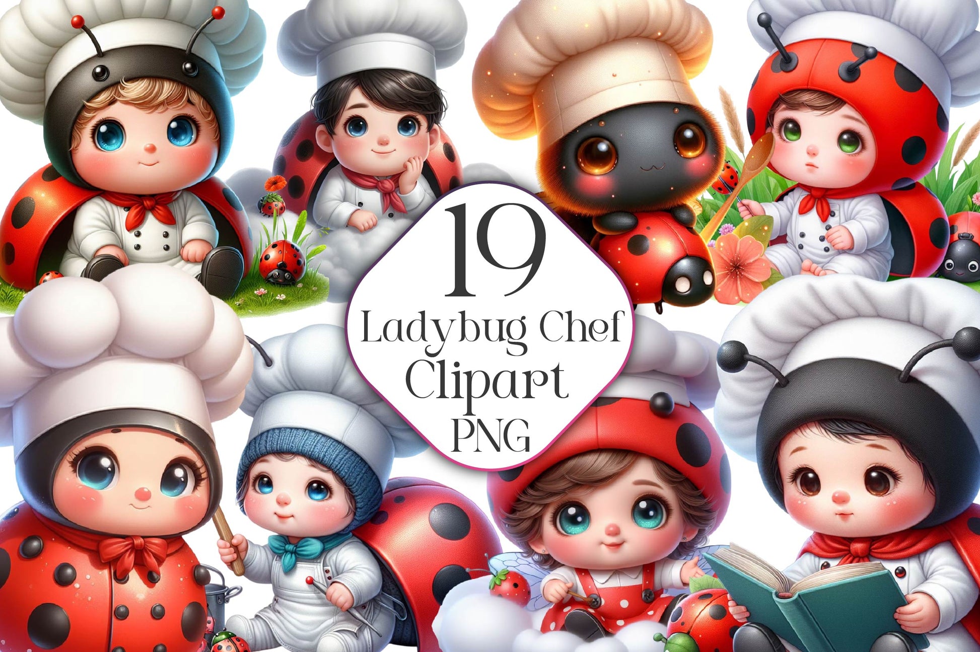 Ladybug Chef Clipart Bundle - CraftNest - Digital Crafting and Art
