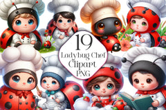 Ladybug Chef Clipart Bundle - CraftNest - Digital Crafting and Art