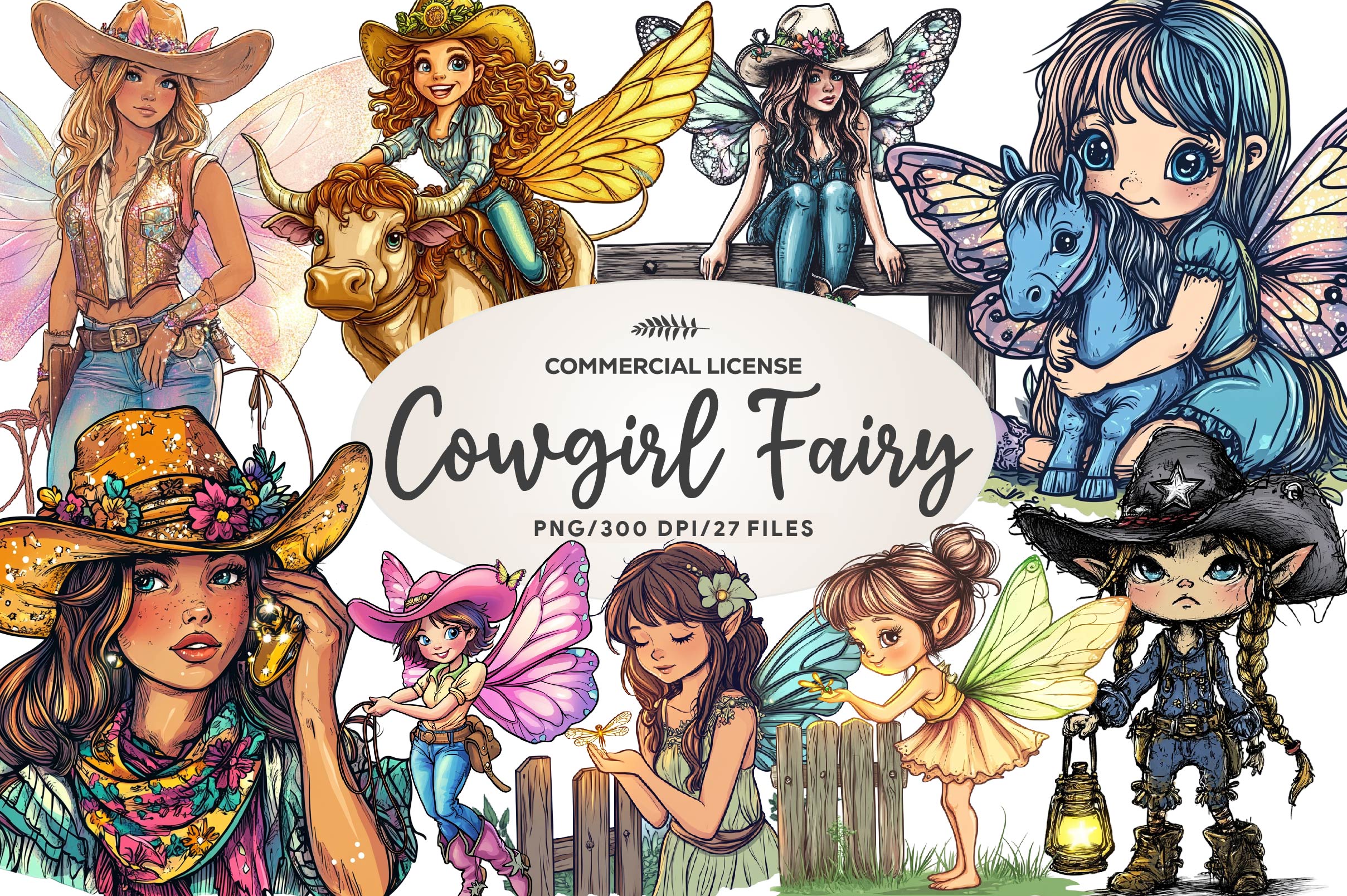 Cowgirl Fairy Clipart Bundle - CraftNest - Digital Crafting and Art