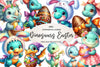 Cute Dinosaurs In Easter Costumes Clipart Bundle