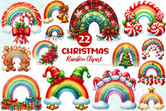 Christmas Rainbow Clipart Bundle - CraftNest - Digital Crafting and Art