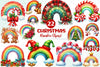 Christmas Rainbow Clipart Bundle