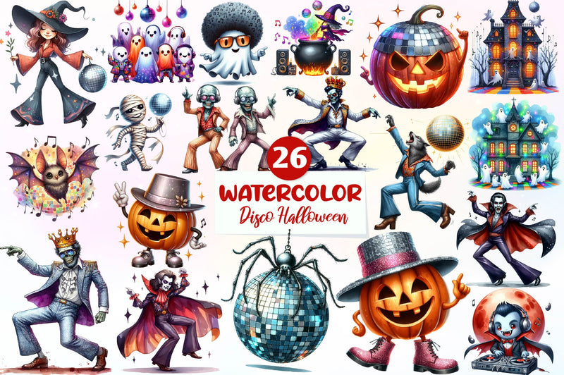 Disco Halloween Clipart Bundle 1 - CraftNest - Digital Crafting and Art