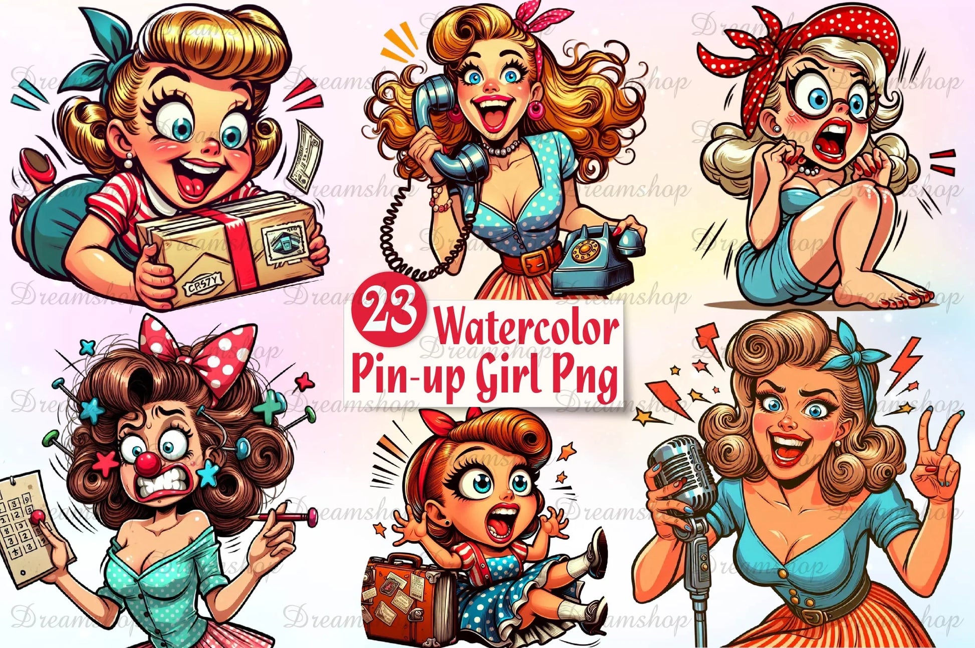 Pin Up Girl Clipart Bundle - CraftNest - Digital Crafting and Art