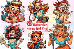 Pin Up Girl Clipart Bundle - CraftNest - Digital Crafting and Art