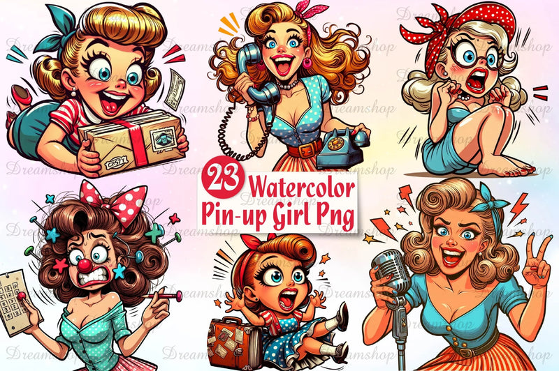 Pin Up Girl Clipart Bundle - CraftNest - Digital Crafting and Art