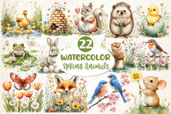 Spring Animals Clipart Bundle 2 - CraftNest - Digital Crafting and Art