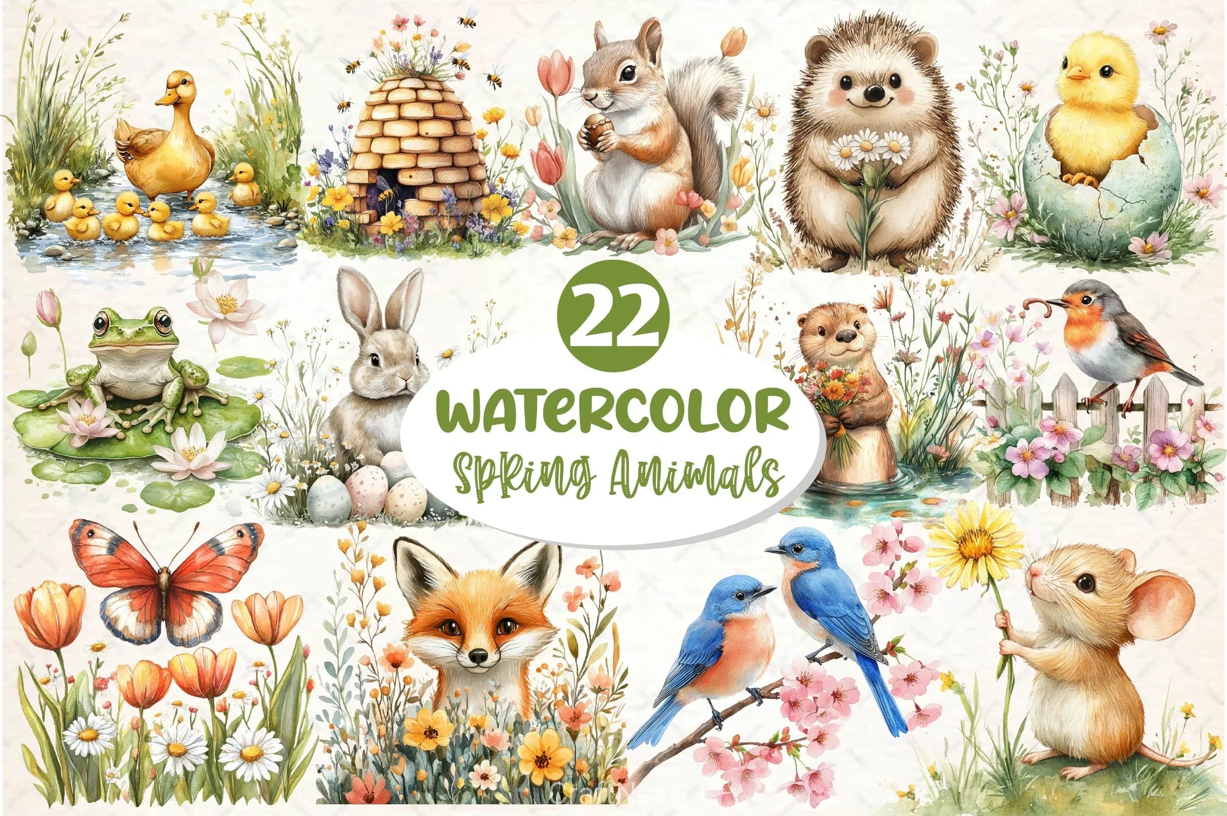 Spring Animals Clipart Bundle 2 - CraftNest - Digital Crafting and Art