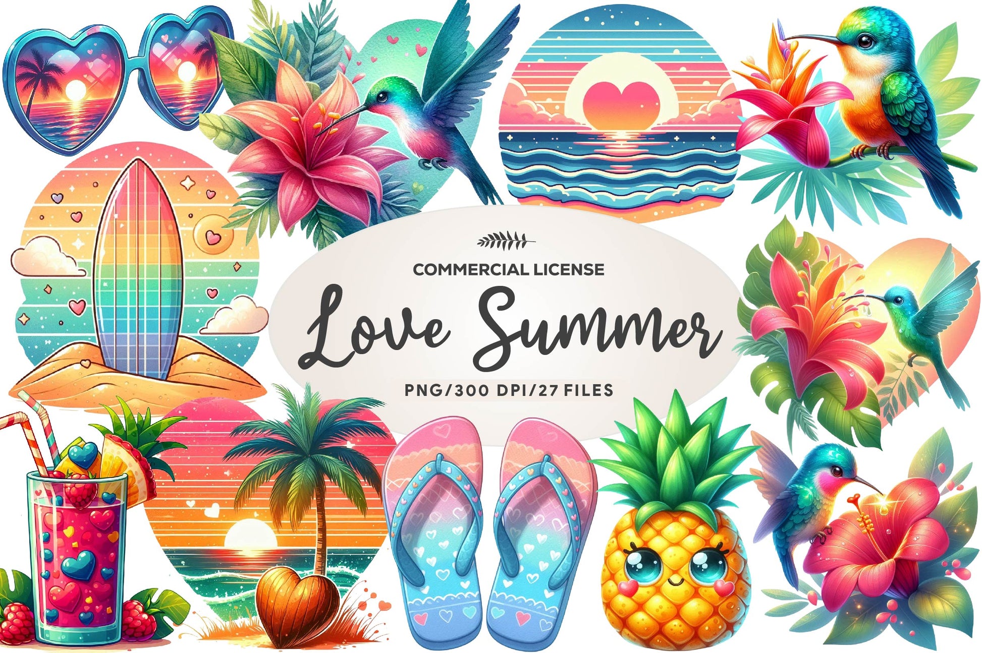 Love Summer Clipart Bundle - CraftNest - Digital Crafting and Art