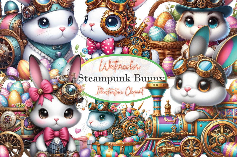 Easter Steampunk Bunny Clipart Bundle - CraftNest - Digital Crafting and Art