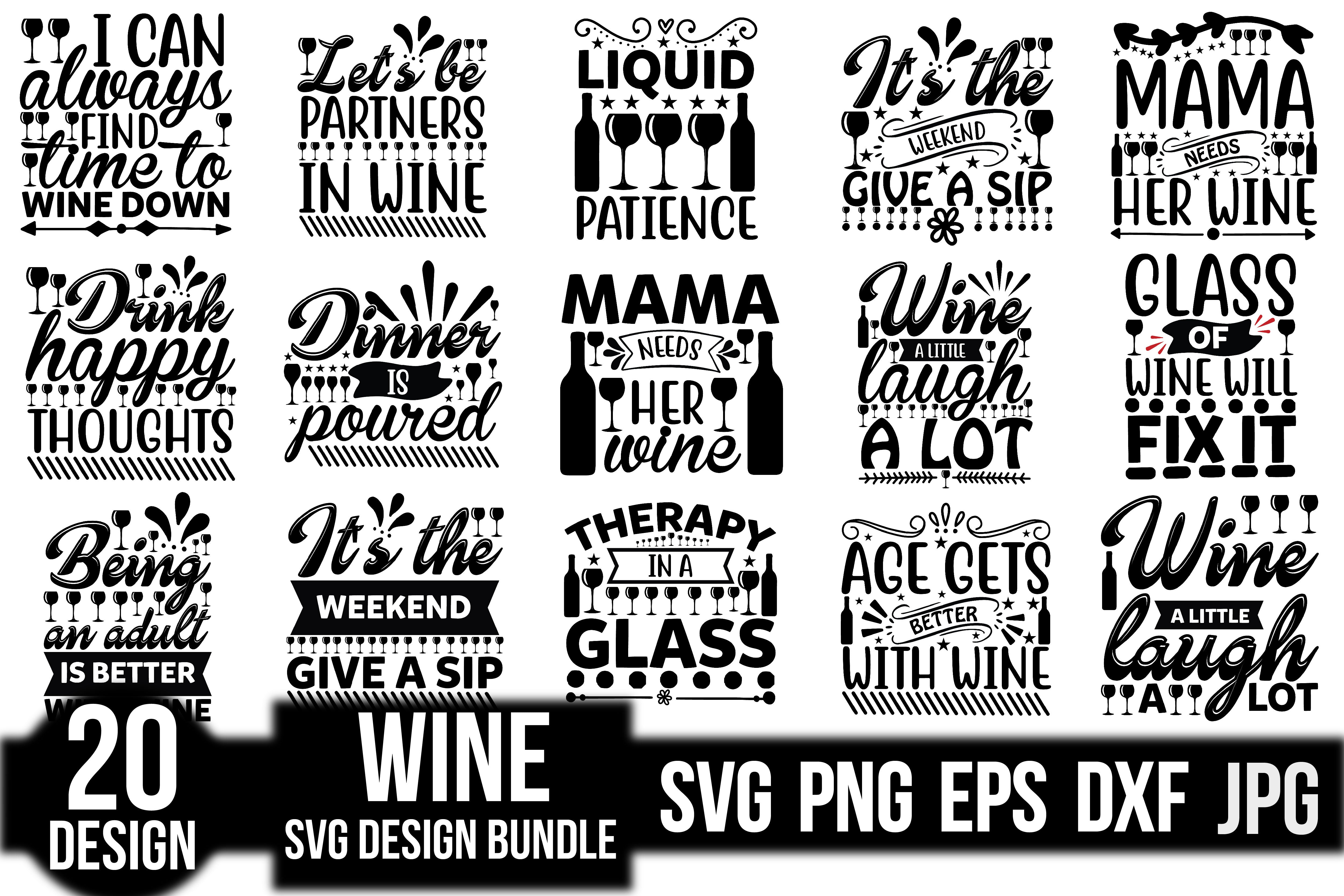 Wine SVG Bundle 6 - CraftNest - Digital Crafting and Art