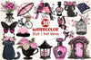 Black & Pink Spring Clipart Bundle 2