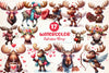 Valentine Moose Clipart Bundle