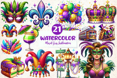 Mardi Gras Clipart Bundle 3 - CraftNest - Digital Crafting and Art