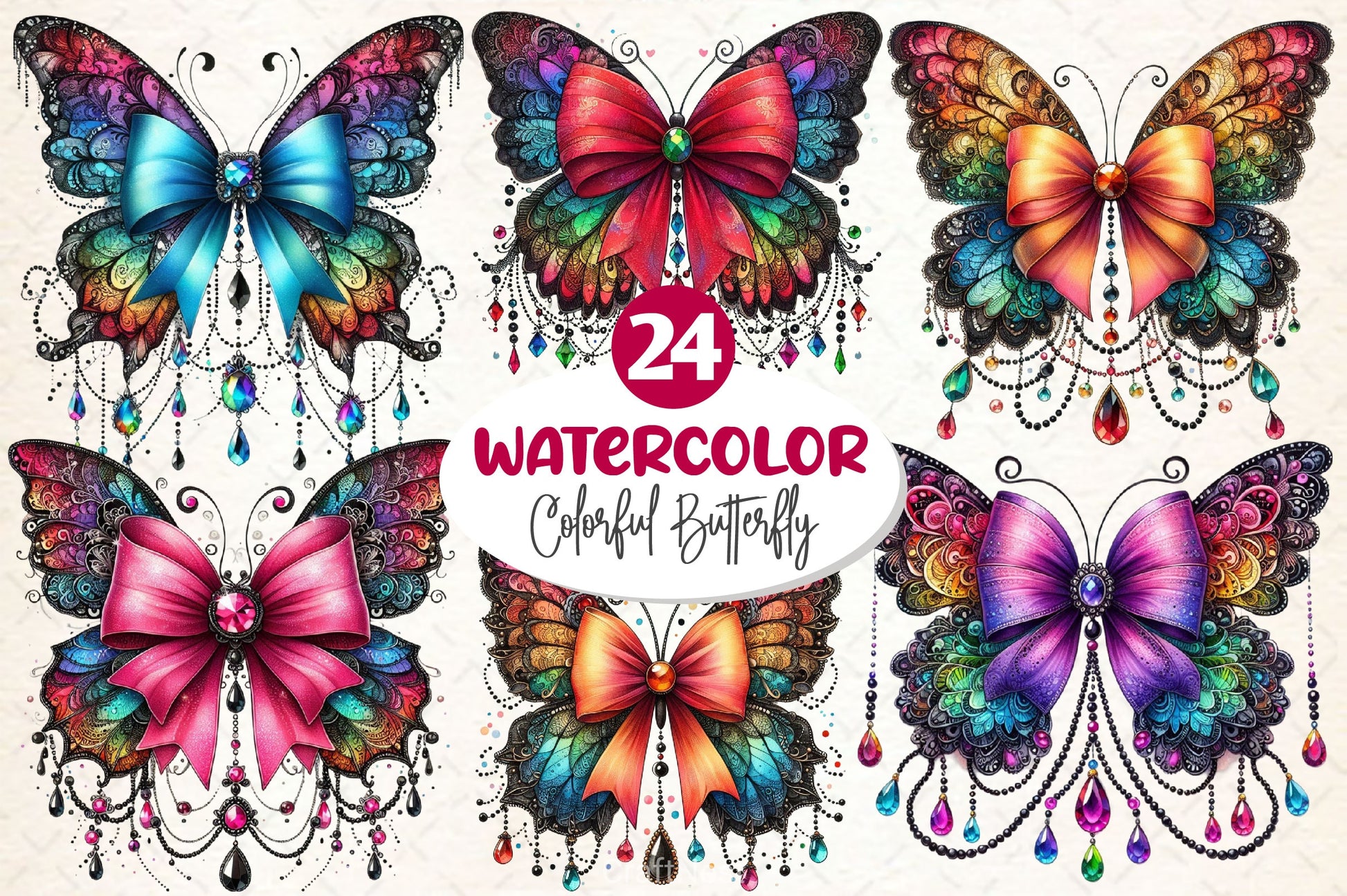 Colorful Butterfly Clipart Bundle 4 - CraftNest - Digital Crafting and Art