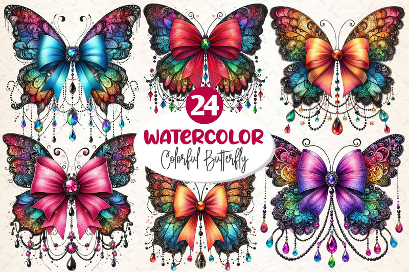 Colorful Butterfly Clipart Bundle 4 - CraftNest - Digital Crafting and Art