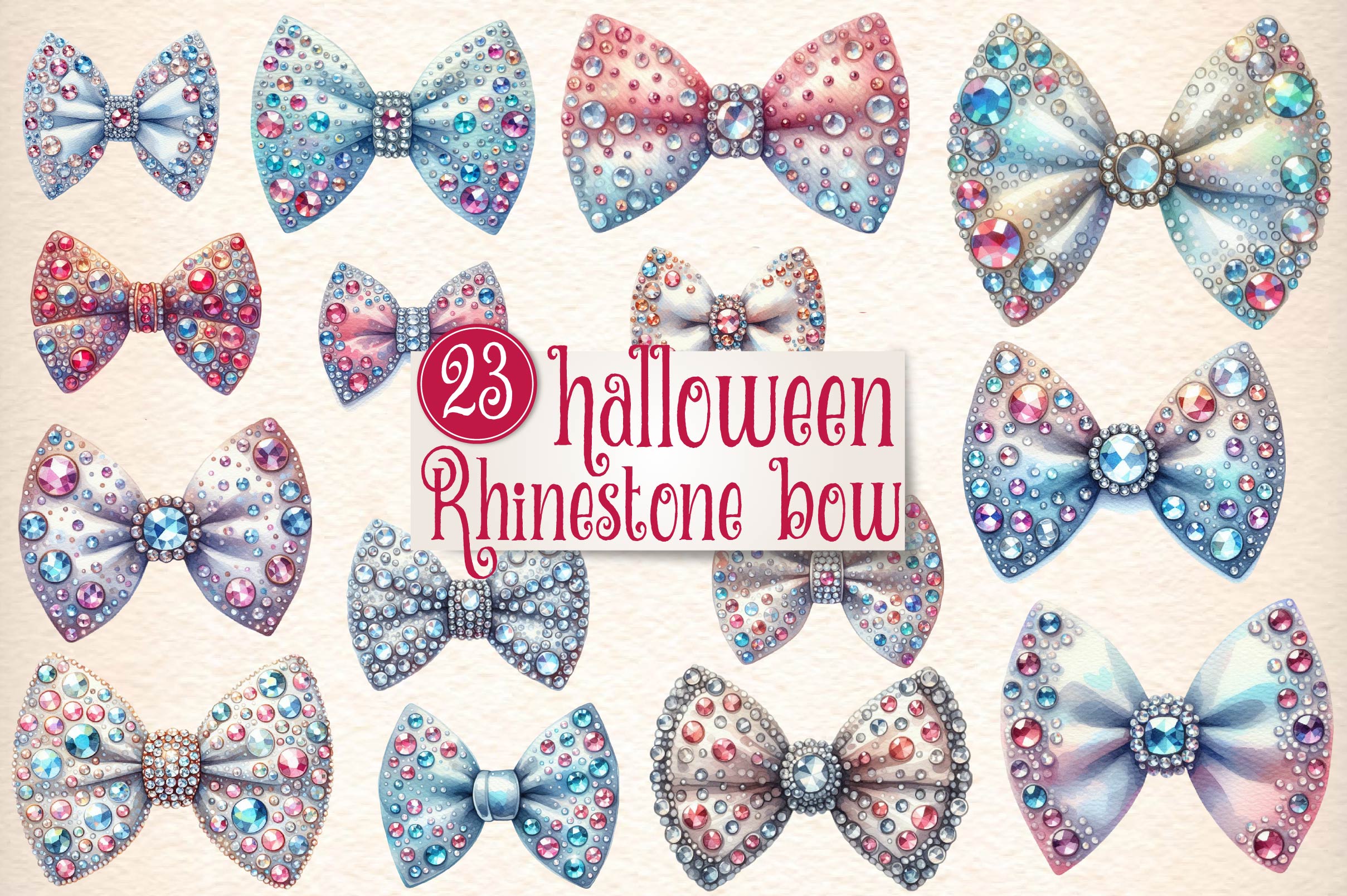 Rhinestone Bow Tie Clipart Bundle - CraftNest - Digital Crafting and Art