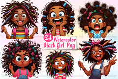Black Girl Clipart Bundle - CraftNest - Digital Crafting and Art