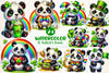 St Patricks Day Cute Panda Clipart Bundle