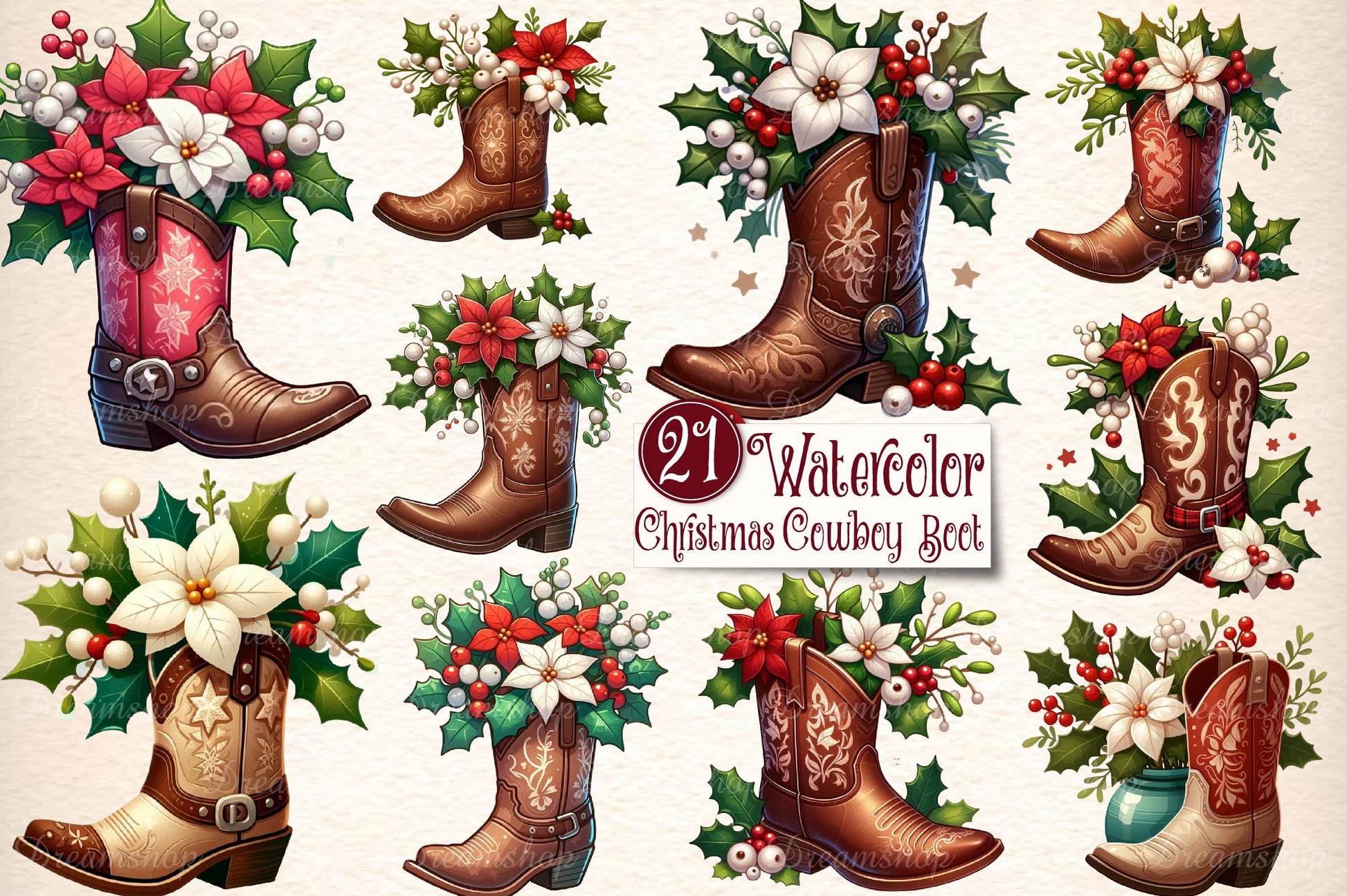 Western Cowboy Boot Clipart Bundle - CraftNest - Digital Crafting and Art