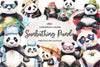 Funny Sunbathing Panda Clipart Bundle