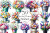 Spring Flower Bucket Clipart Bundle