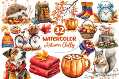 Autumn Chilly Morning Clipart Bundle 2 - CraftNest - Digital Crafting and Art