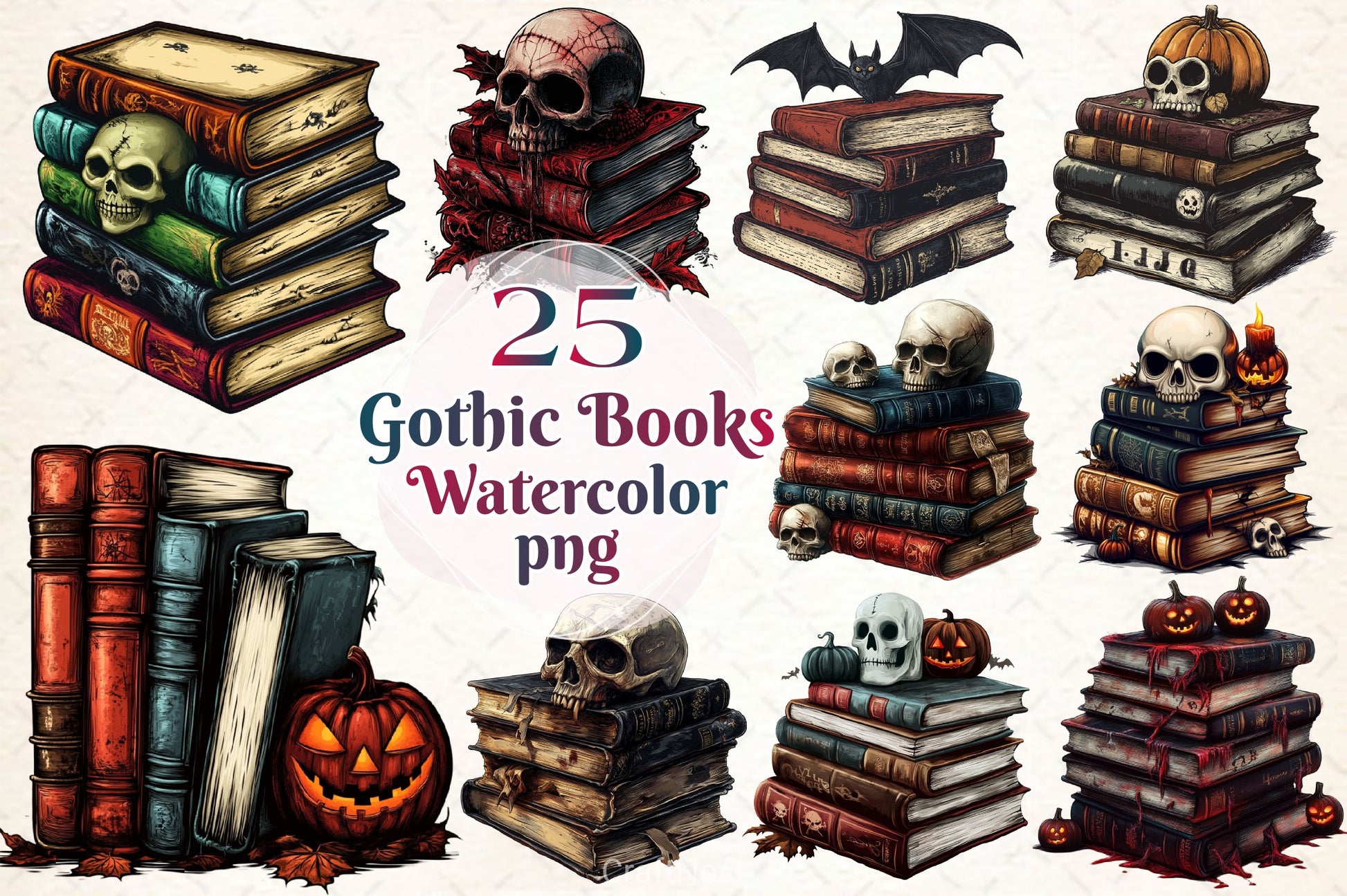 Gothic Books Clipart Bundle 4 - CraftNest - Digital Crafting and Art