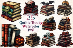 Gothic Books Clipart Bundle 4 - CraftNest - Digital Crafting and Art