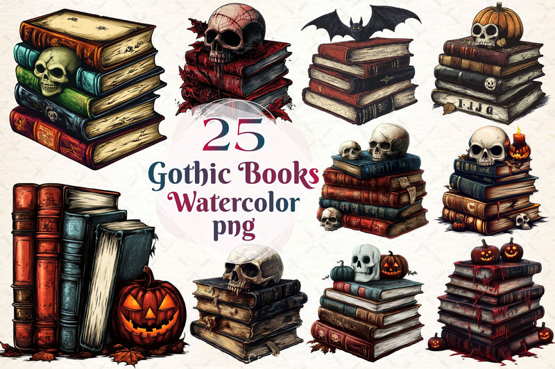 Gothic Books Clipart Bundle 4 - CraftNest - Digital Crafting and Art