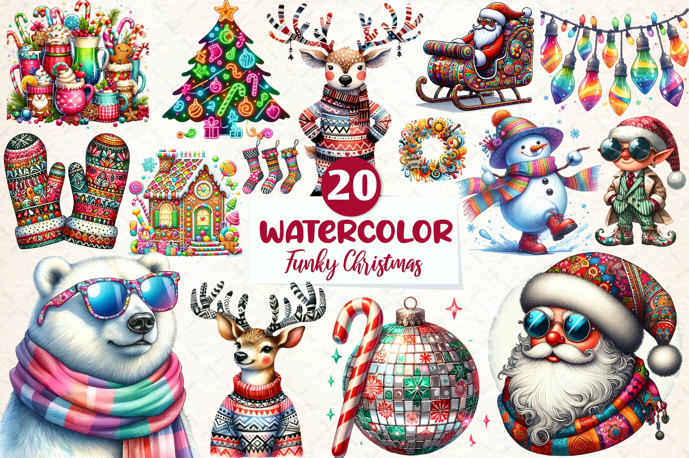 Funky Christmas Clipart Bundle - CraftNest - Digital Crafting and Art