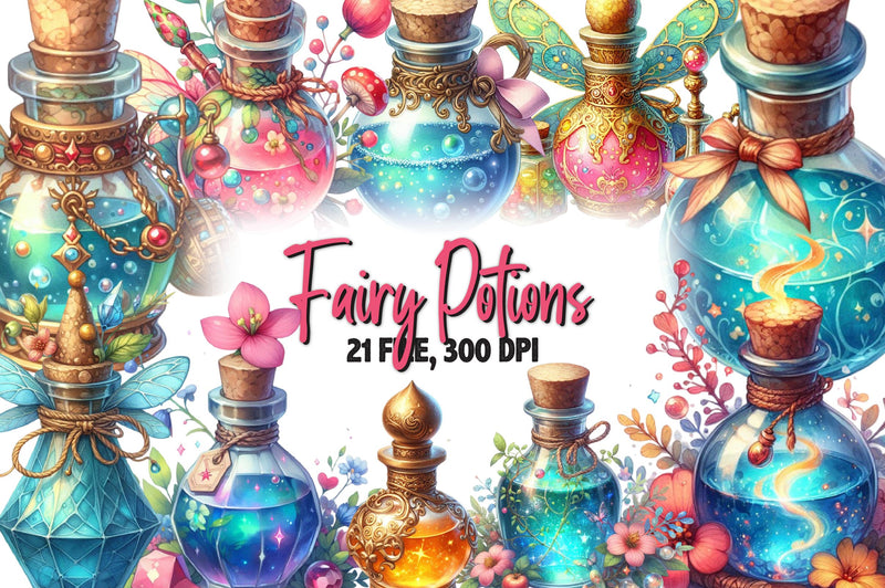 Fairy Potions Clipart Bundle - CraftNest - Digital Crafting and Art
