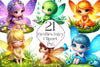 Cute Fireflies Fairy Clipart Bundle