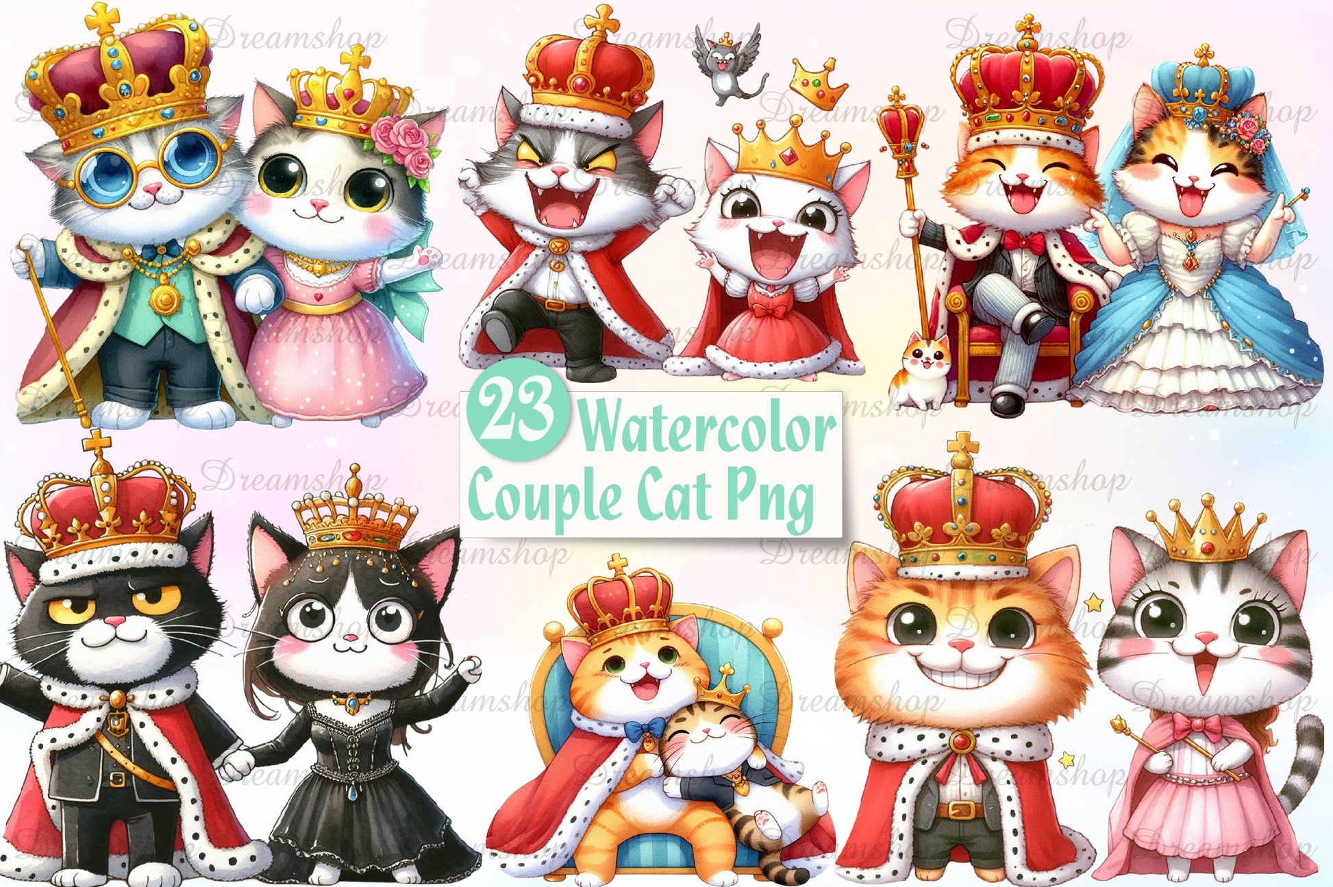 Halloween Couple Cat Clipart Bundle - CraftNest - Digital Crafting and Art