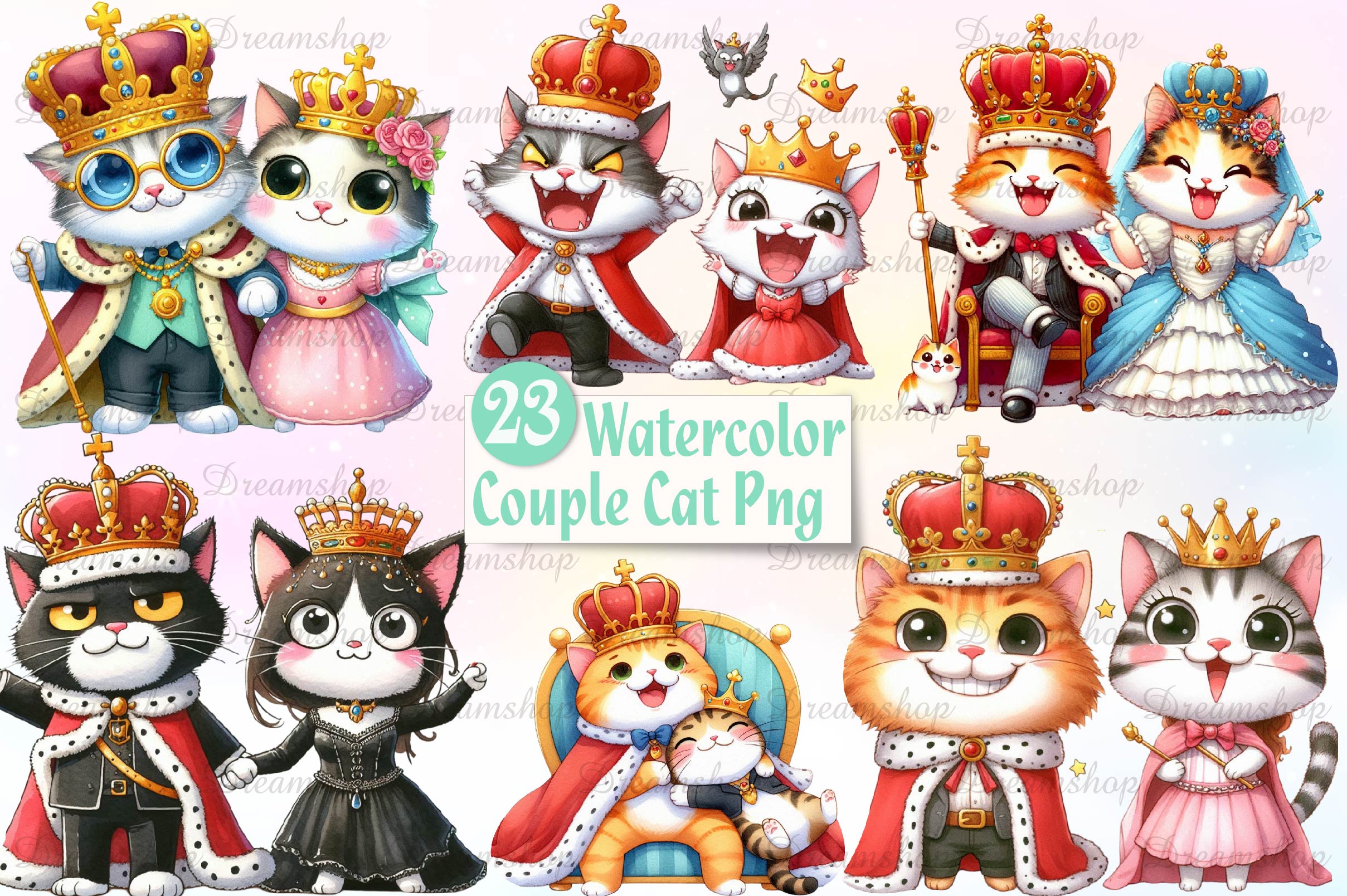 Halloween Couple Cat Clipart Bundle - CraftNest - Digital Crafting and Art