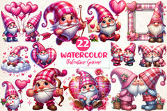 Pink Valentine Gnome In Love Clipart Bundle - CraftNest - Digital Crafting and Art