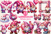 Pink Valentine Gnome In Love Clipart Bundle