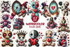 Valentines Day Gothic Voodoo Doll Clipart Bundle