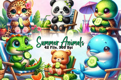Summer Animals Clipart Bundle 2 - CraftNest - Digital Crafting and Art