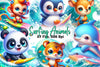 Animals Surfing Clipart Bundle