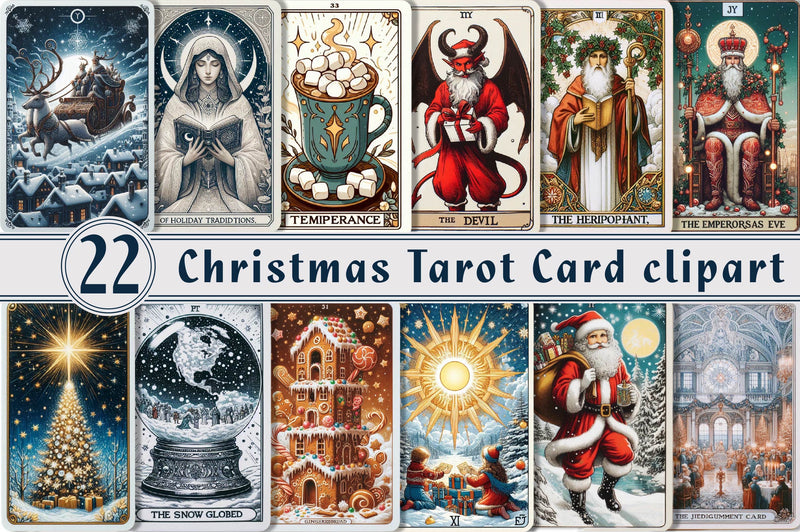 Christmas Tarot Card Clipart Bundle - CraftNest - Digital Crafting and Art