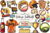 Vintage Softball Clipart Bundle