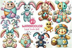 Cute Easter Voodoo Doll Clipart Bundle - CraftNest - Digital Crafting and Art