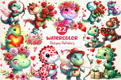 Dinosaur Valentines Day Clipart Bundle - CraftNest - Digital Crafting and Art