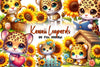 Leopards Kawaii Safari Clipart Bundle