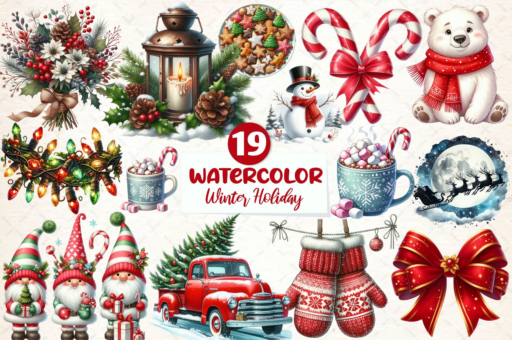 Winter Holiday Clipart Bundle - CraftNest - Digital Crafting and Art